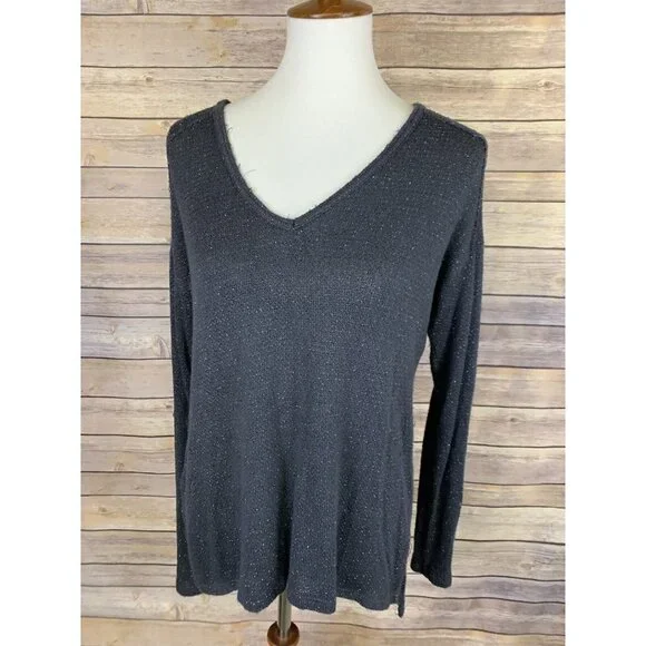 Bethany Mota Womens Small Sweater Metallic V Neck Lightweight Top - Picture 1 of 8